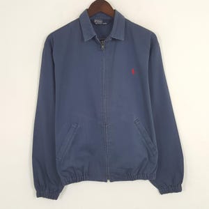 Polo by Ralph Lauren ネイビー ジャケット Lサイズ Vintage Polo Ralph Lauren Navy Blue Fleece Zip up Harrington
