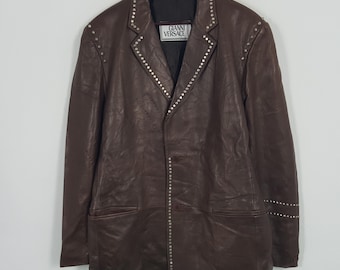Vintage Gianni Versace Leather Blazer Jacket