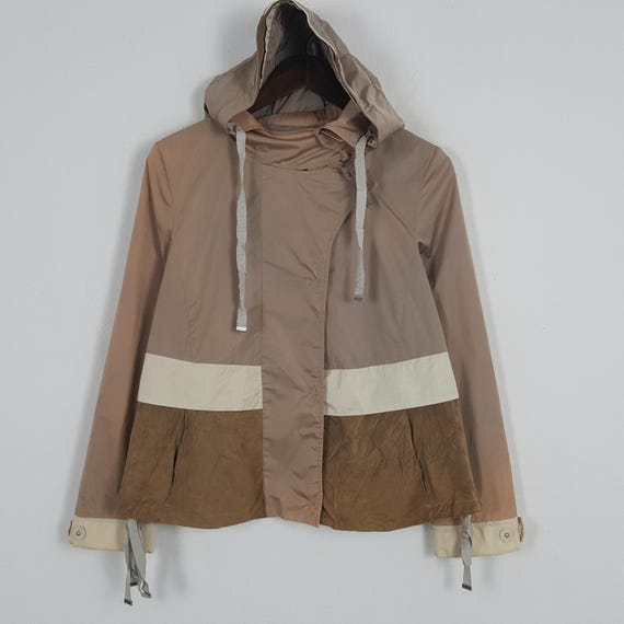 Max Mara, Vintage S' Max Mara Windbreaker Women Zipper Jacket With Hoodie
