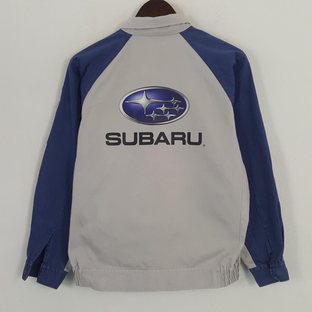 Vintage Subaru Racing Sport Custom Zipper Uniform Worker Jacket