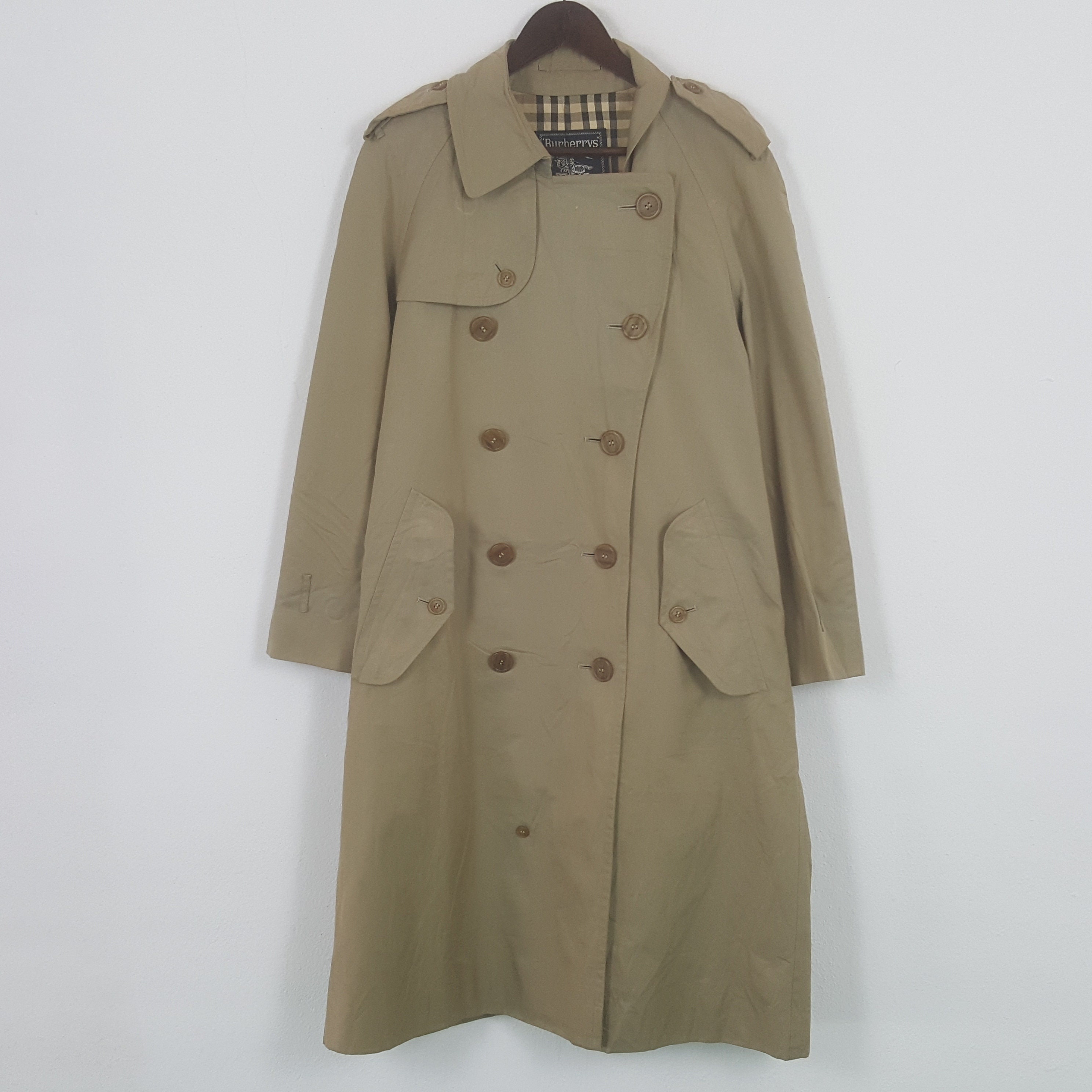 90s 00s BURBERRY ノバチェック trench coat y2k Burberry Trench Coat L 90s 00s Y2k Nova-check Lined Long
