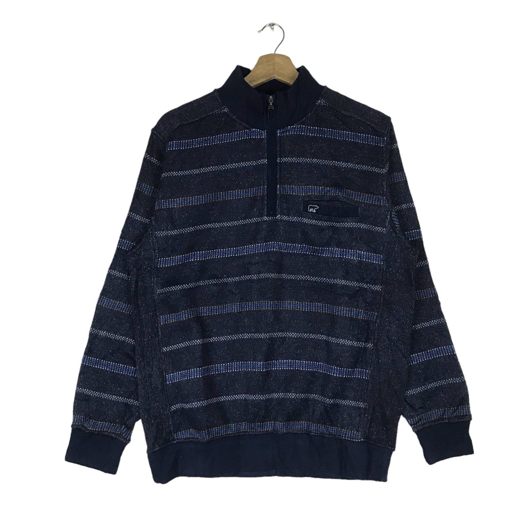 Vintage Golden Bear Quarter Zip Stripe Pullover Jumper Etsy