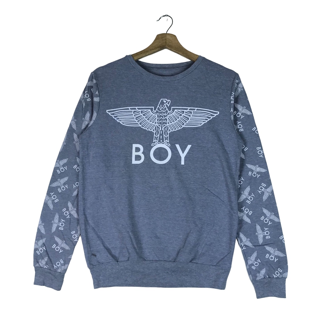 Vintage Boy London Full Print Sleeve Pullover Jumper Sweatshirt Etsy