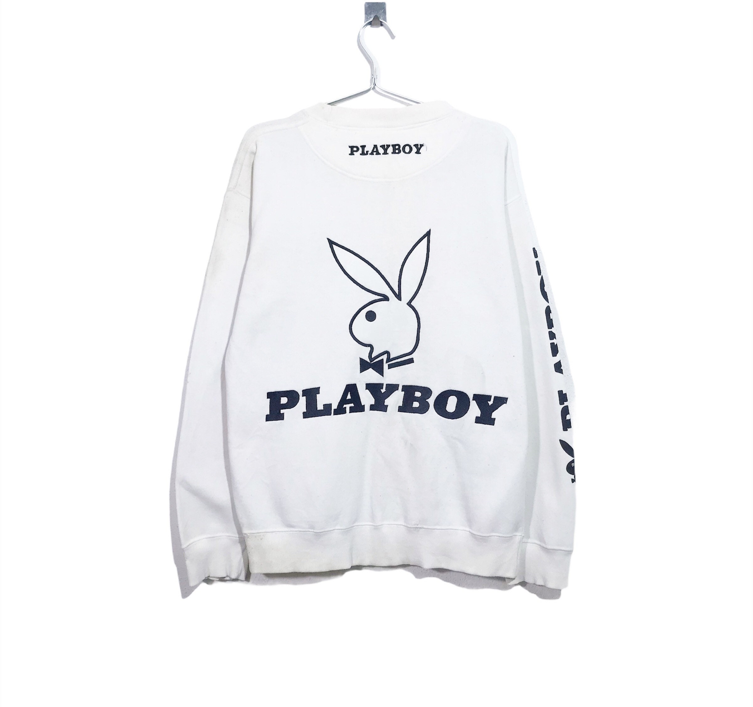 Vintage Playboy embroidered big logo streetwear Crewneck | Etsy