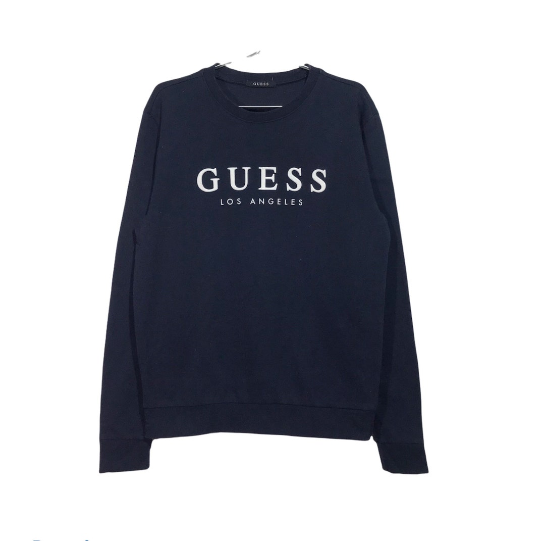 Authentic Guess Jeans Los Angeles Spellout Branded Crewneck Sweatshirt Pullover Jumper M Size Etsy