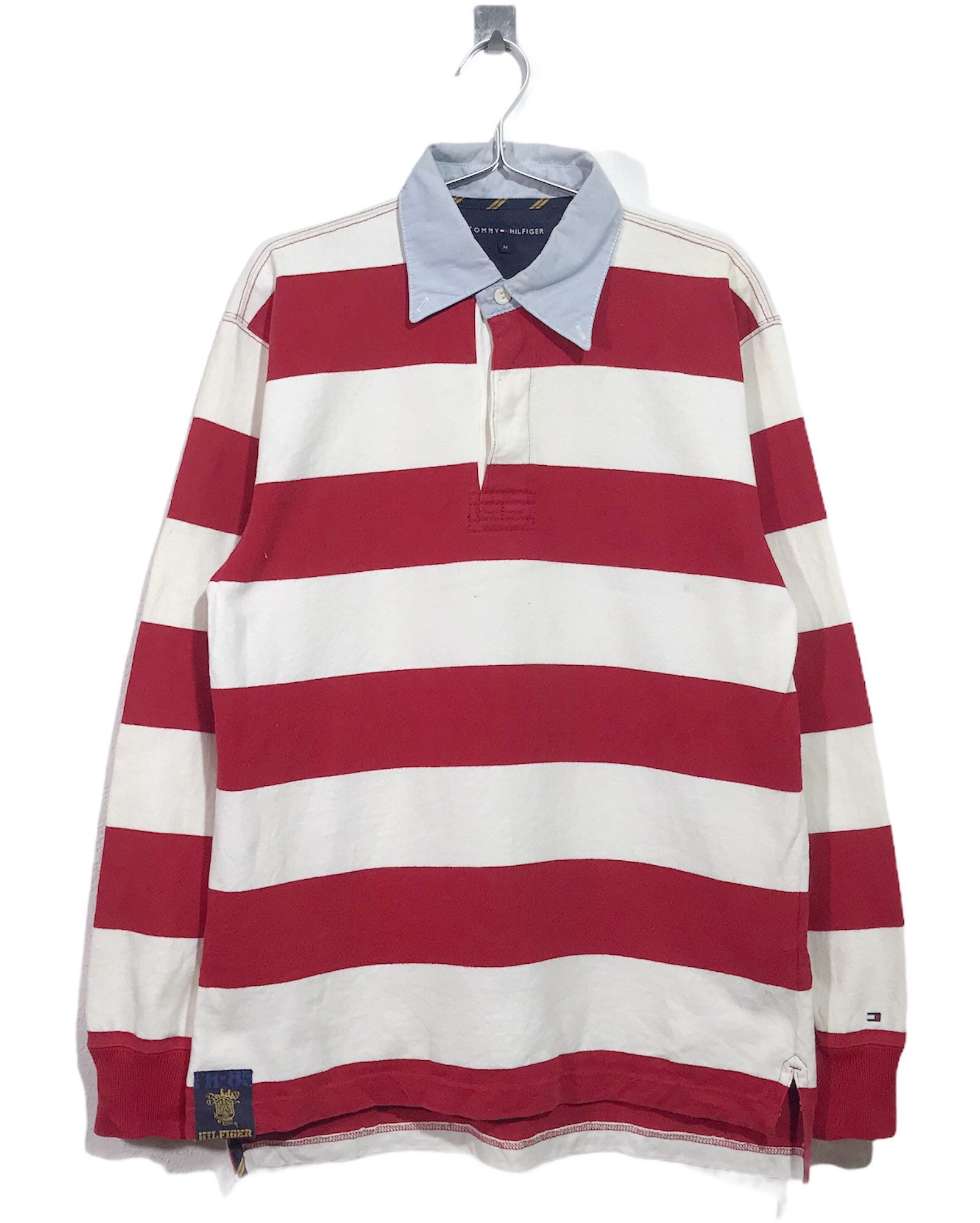 Vintage Tommy hilfiger striped rugby polos shirt Pullover Etsy