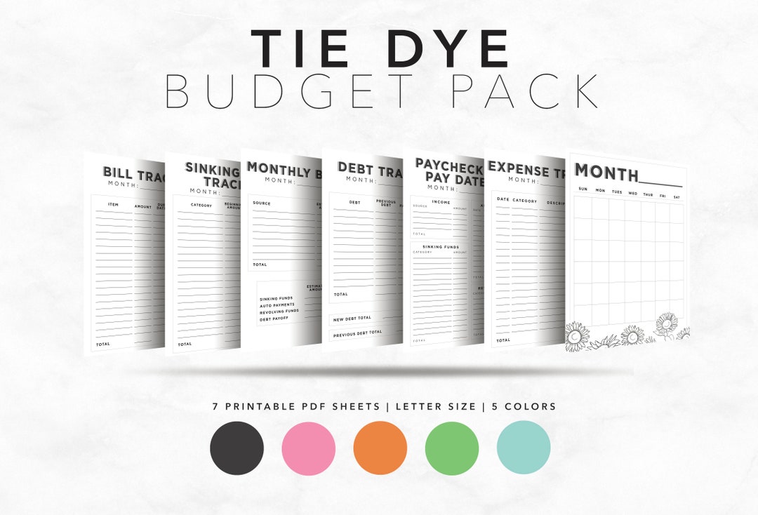 Printable Monthly Budget Pack Letter Size Minimal-floral - Etsy