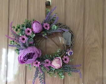 Summer Front Door Floral Heart Wreath