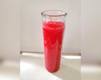 Red 7 Day Glass Candle, Intention Candle, Ritual Candle, Meditation Candle, Spiritual Candles, Witchcraft Supplies