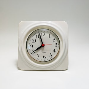 Mid-Century  Ceramic Wall Clock  in white, 1970s Germany