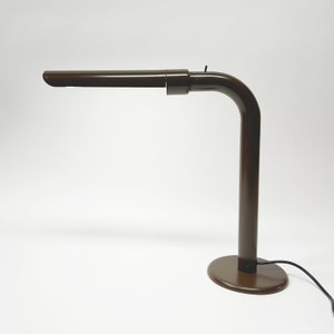 Philips Metal brown Top Light Table Lamp, Space Age, 1970s, Design, Postmodern, Desk Lamp, Minimal design