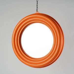 Vintage orange plactic  mirror, space age , 1970’s