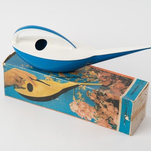 vintage Klaus Kunis blue / white watering can GDR DDR made by VEB 1960’s mid century