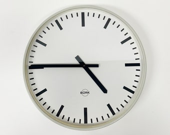 Vintage BÜRK minimal, factory, wall clock, made in West Germany in the 1970s