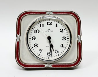 Vintage Junghans kitchen wall clock , porcelain, made in Germany in 1970’s, Space age, Mid-century