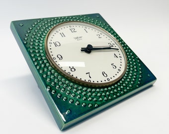 Vintage PETER ELECTRIC wall clock , porcelain, made in Germany in 1970’s, Space age, Mid-century