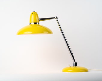 Vintage Table Lamp, yellow Metal, Mid Century,  1970s