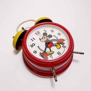 Vintage Bradley Mickey Mouse Double Bell Alarm Clock Made in Germany in the 1980s. image 10