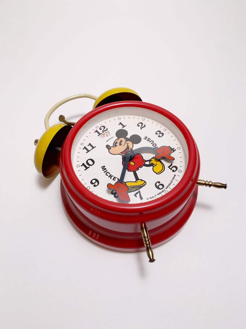 Vintage Bradley Mickey Mouse Double Bell Alarm Clock Made in Germany in the 1980s. image 10