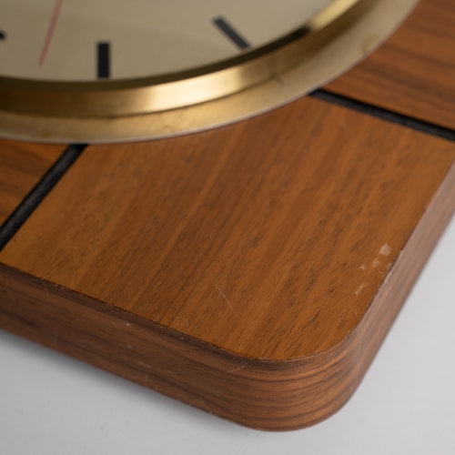 Vintage walnut wall clock, Junghans popular Resonic, Germany 1970's