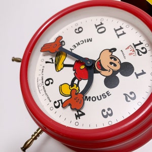 Vintage Bradley Mickey Mouse Double Bell Alarm Clock Made in Germany in the 1980s. image 6