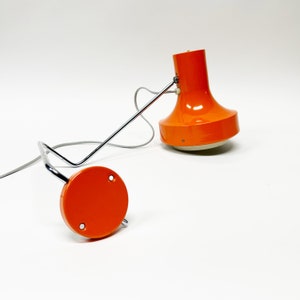 Vintage Orange metal Wall Lamp Designed by Josef Hurka for Napako, 1970s, Mid-Century