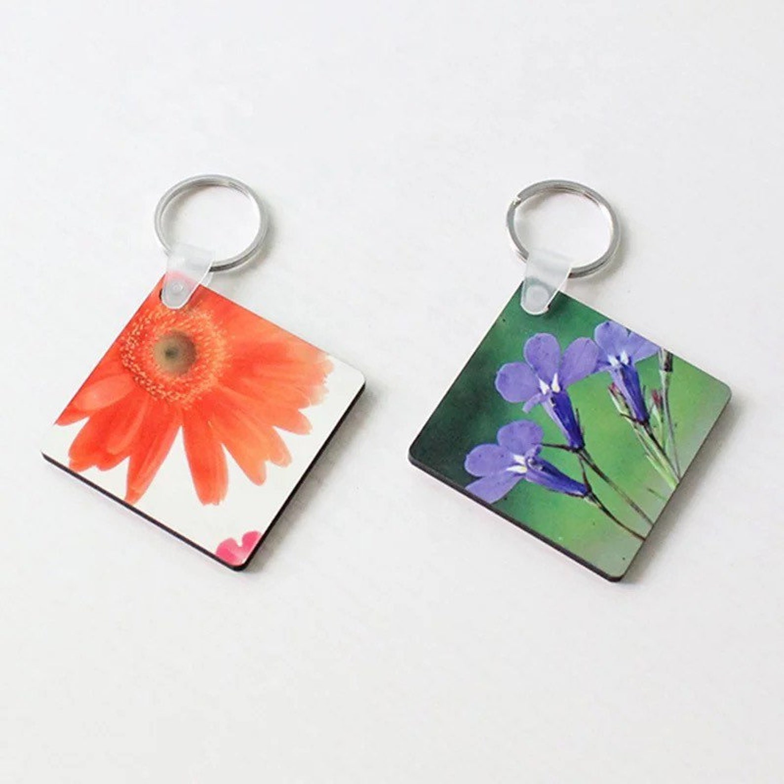 Square Keychain Sublimation Blanks Double Sided Metal Key Etsy
