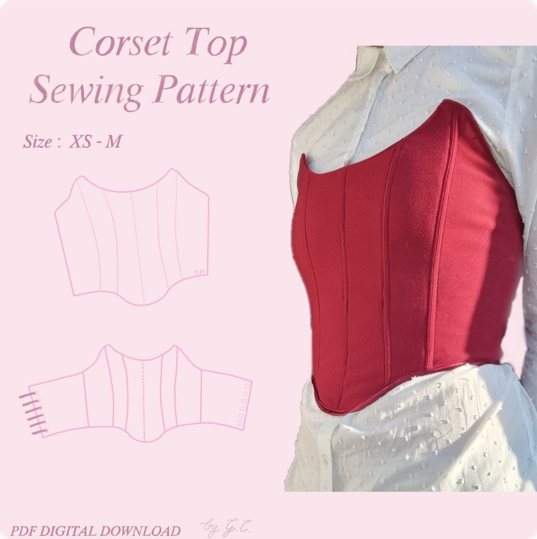 Corset Top Sewing Pattern XSM Bustier Dress Pattern PDF Body Pattern