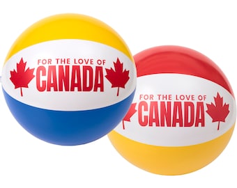 2 ballons de plage multicolores Canada 48 cm ou 19 pouces chaque ballon (recevez 2 ballons)