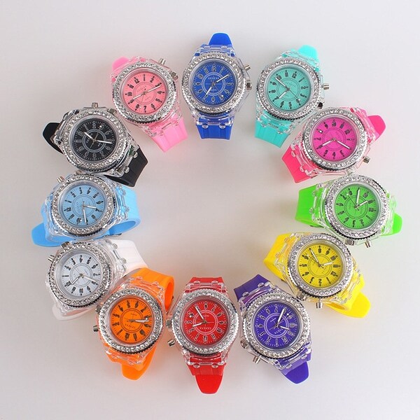 Watches fashion unisex student watches luminous quartz watches. Choose ANY of the 11 choices. Kids Love the bright lights