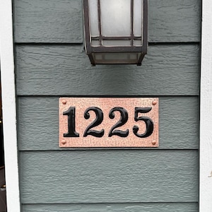 Custom Copper House Number Sign: Handmade Outdoor Address Plaque