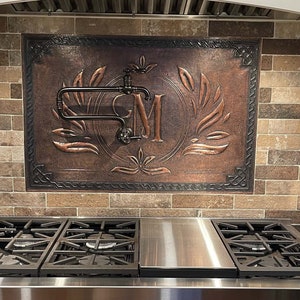 Letter Monogram with Celtic Knot Border, Wreath Letter Monogram Copper Artwork, Personalized Wall Decor, Handmade Wall Art