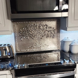 Handmade Copper Tree of Life Kitchen Backsplash - Celtic Knots Border