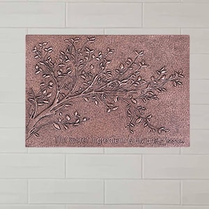 Handmade Copper Kitchen Backsplash Tile: Tree Branches with Custom Text