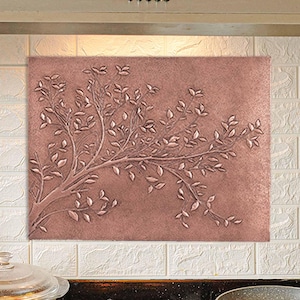 Embossed Copper Kitchen Backsplash: Tree Branches Mural (23.6&quot;x31.5&quot;)