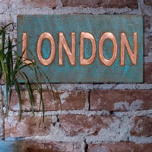 Handmade Copper Name Plate: Personalized Metal Wall Sign