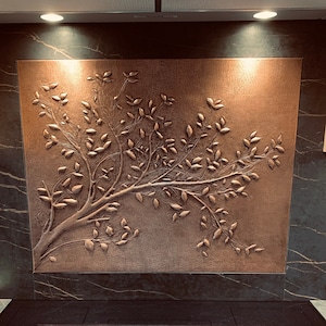 Handmade Copper Tree Branch Kitchen Backsplash Tile
