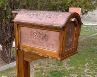 Post Mounted Copper Mailbox