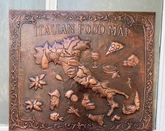 Natuross Kupfer Landkarte – Italienisches Essen Landkarte