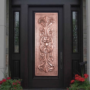 Decorative Door Cladding Panel, Copper Door Decor, Door Art, Front Door Decor, Interior Panel Door Art, Interior and Exterior Door Cladding image 1