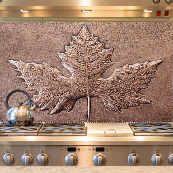 Copper Leaf Wall Art Etsy