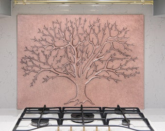 Tree of Life Wall Art, Tree of Life Wall Decor, Handmade Copper Tile, Fireplace Decor, Kitchen Backsplash, Indoor & Outdoor Wall Decor