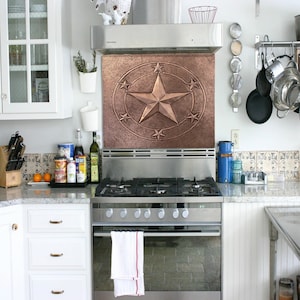 Copper Star Kitchen Wall Decor, Metal Texas Star for Indoor and Outdoor Walls, Lone Star Copper Decor, Barn Star Copper Backsplash Mural