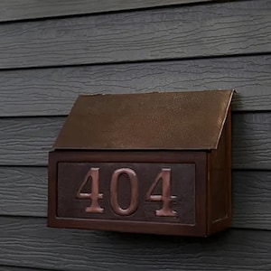 Wall Mounted Copper Letterbox, Copper Mailbox, Handmade Mailboxes for Outside, Wood and Copper Mailbox, Hand-Hammered Mailbox