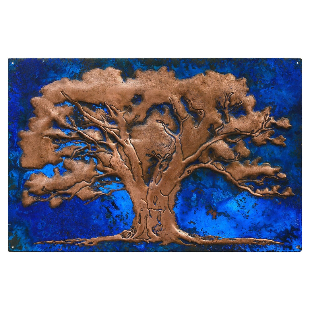 Oak Tree Wall Decor, Oak Wall Decor, Oak Tree Relief, Handhammered