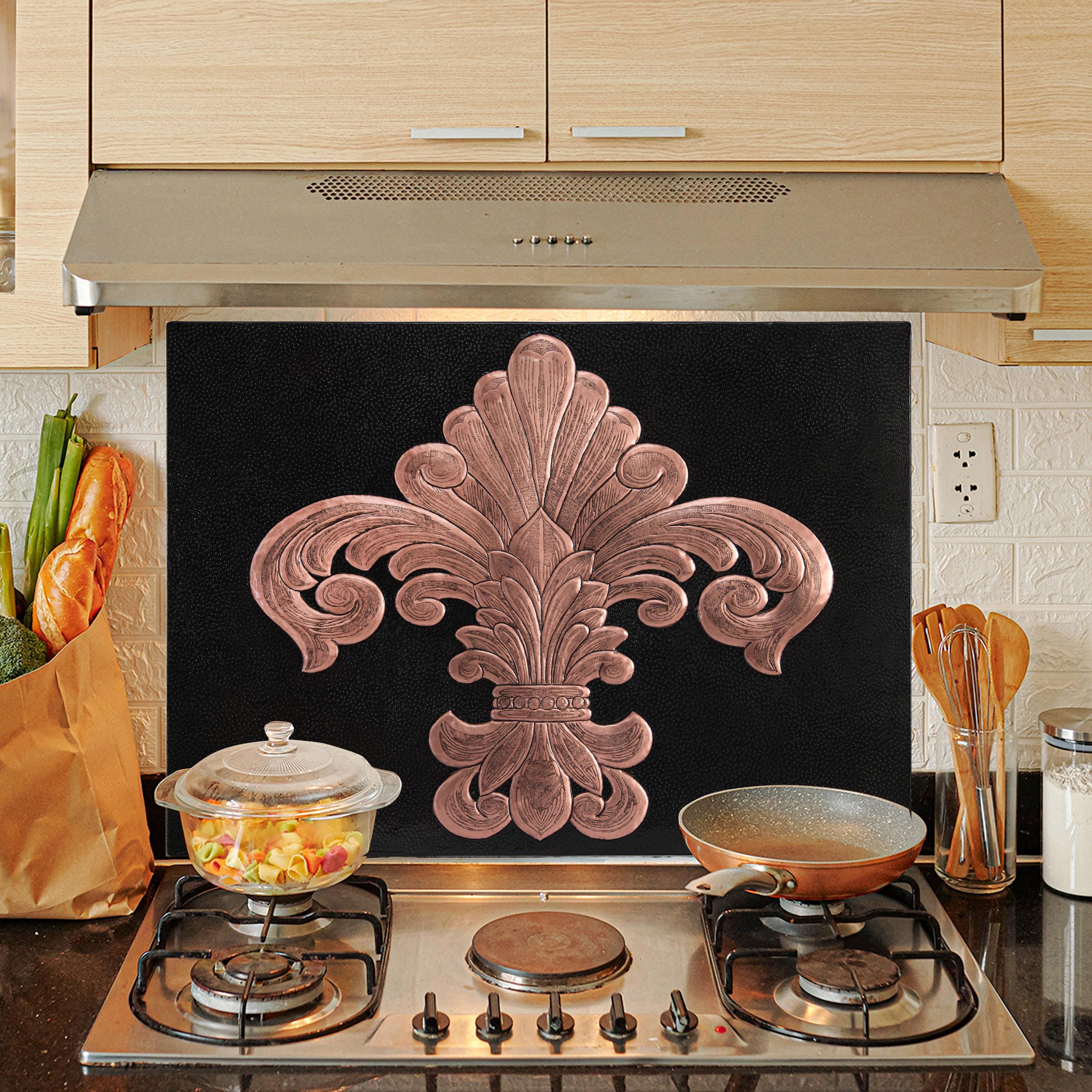 Handmade Copper Fleur De Lys Wall Art: Victorian Kitchen Decor