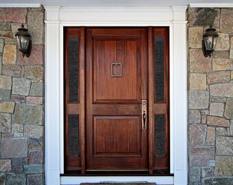 Hand-hammered Copper Door Panel: Abstract Metal Interior Door