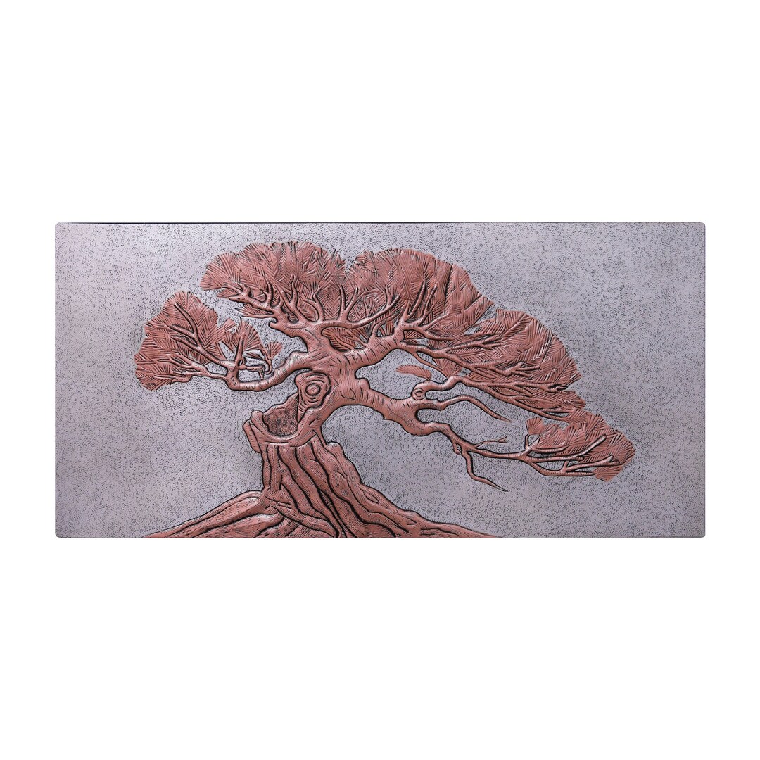 Bonsai Tree Wall Art, Japanese Bonsai Mural Tile, Minimalistic Tree