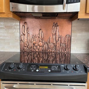Hand Hammered Copper Cactus Wall Art - Southwestern Kitchen Decor