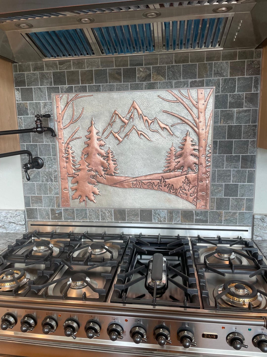 Natuross Copper Stove Backsplash – Mountain Forest - Etsy